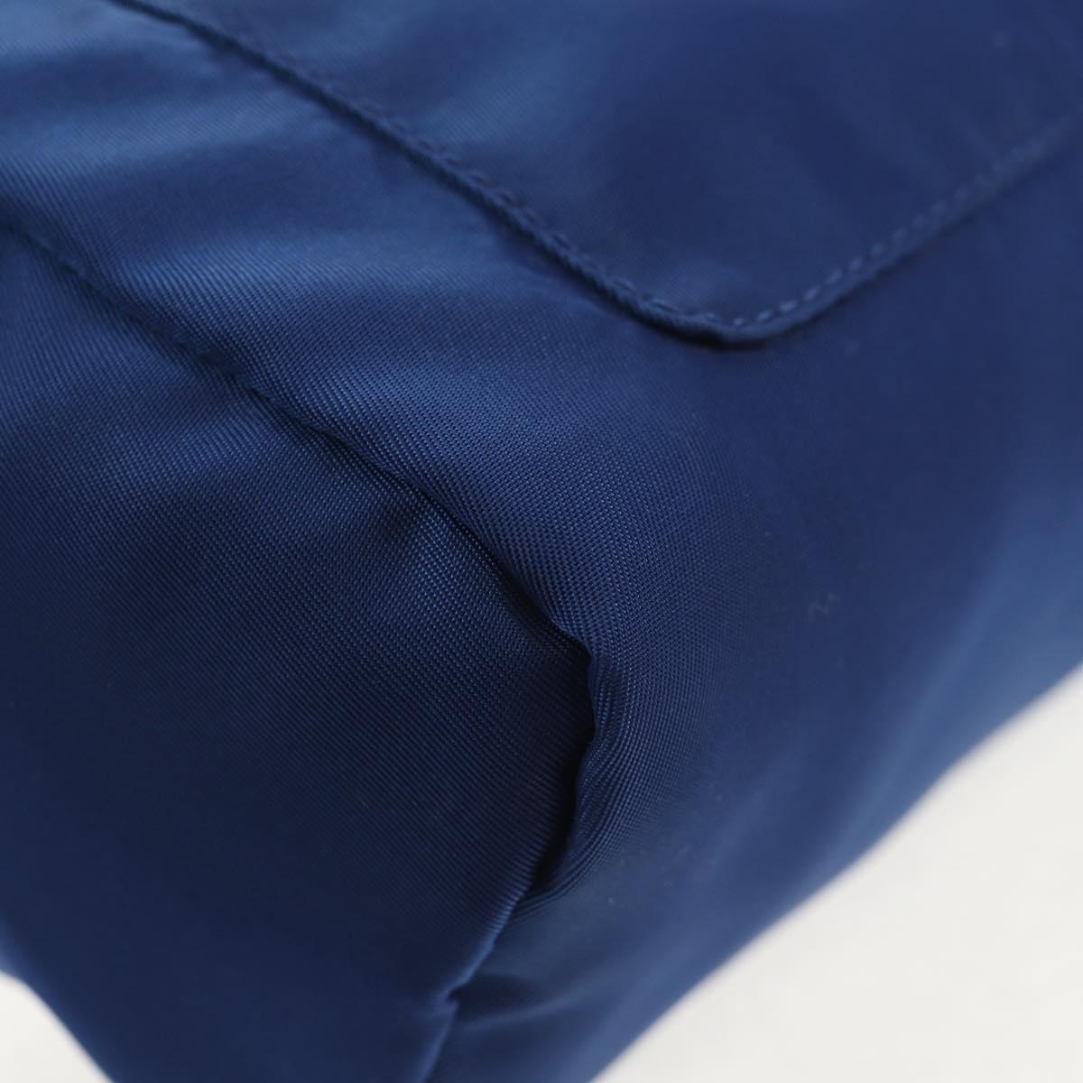 PRADA Pouch Nylon Blue Silver Auth am9642V