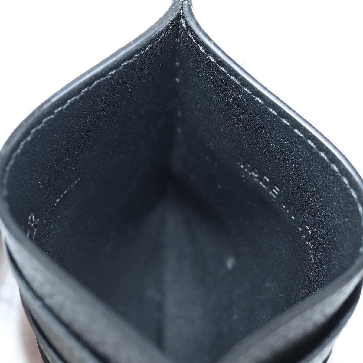 Christian Dior Card Case Leather Black Auth am9643V
