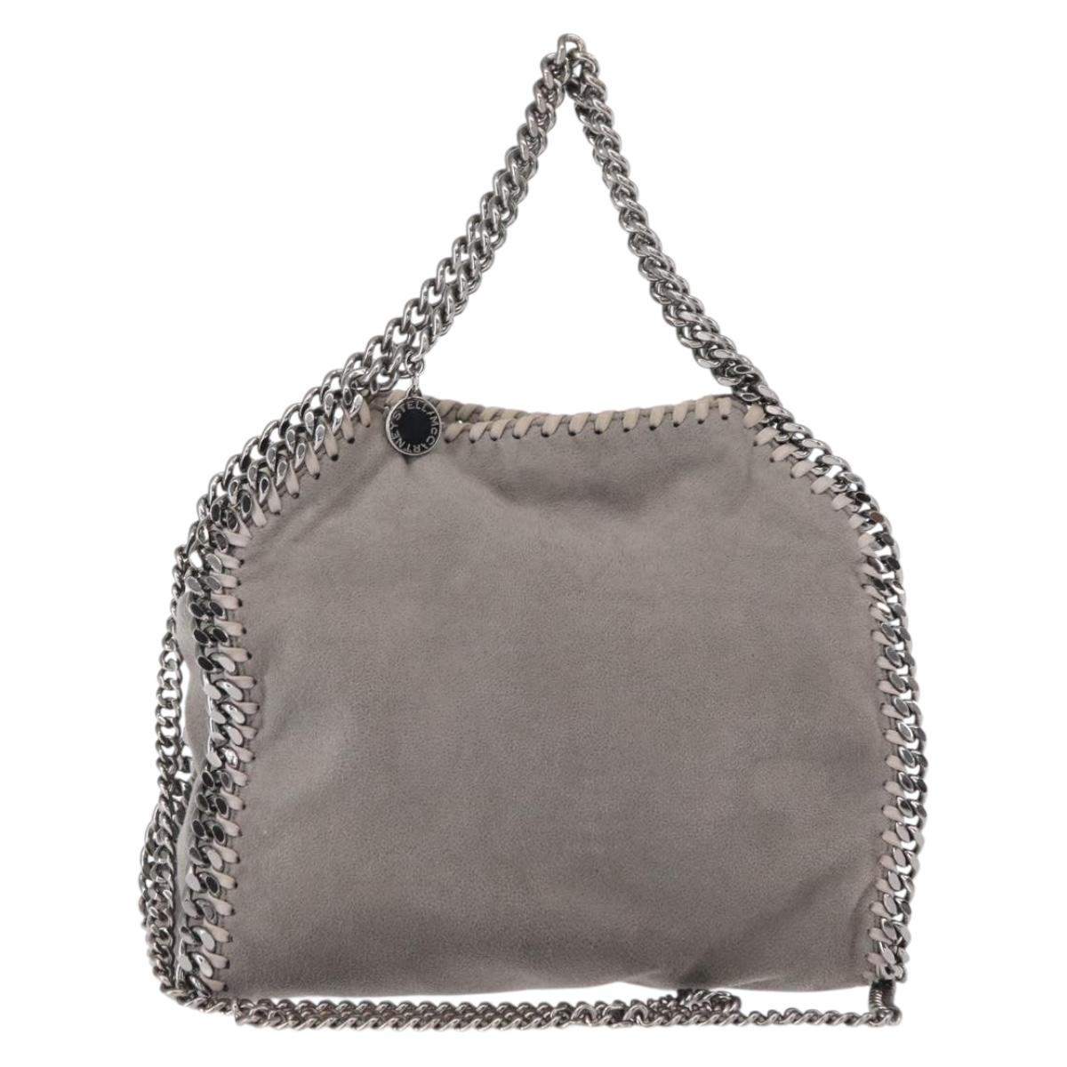 Stella MacCartney Chain Falabella Bag polyester Gray Silver 371223 Auth am9648