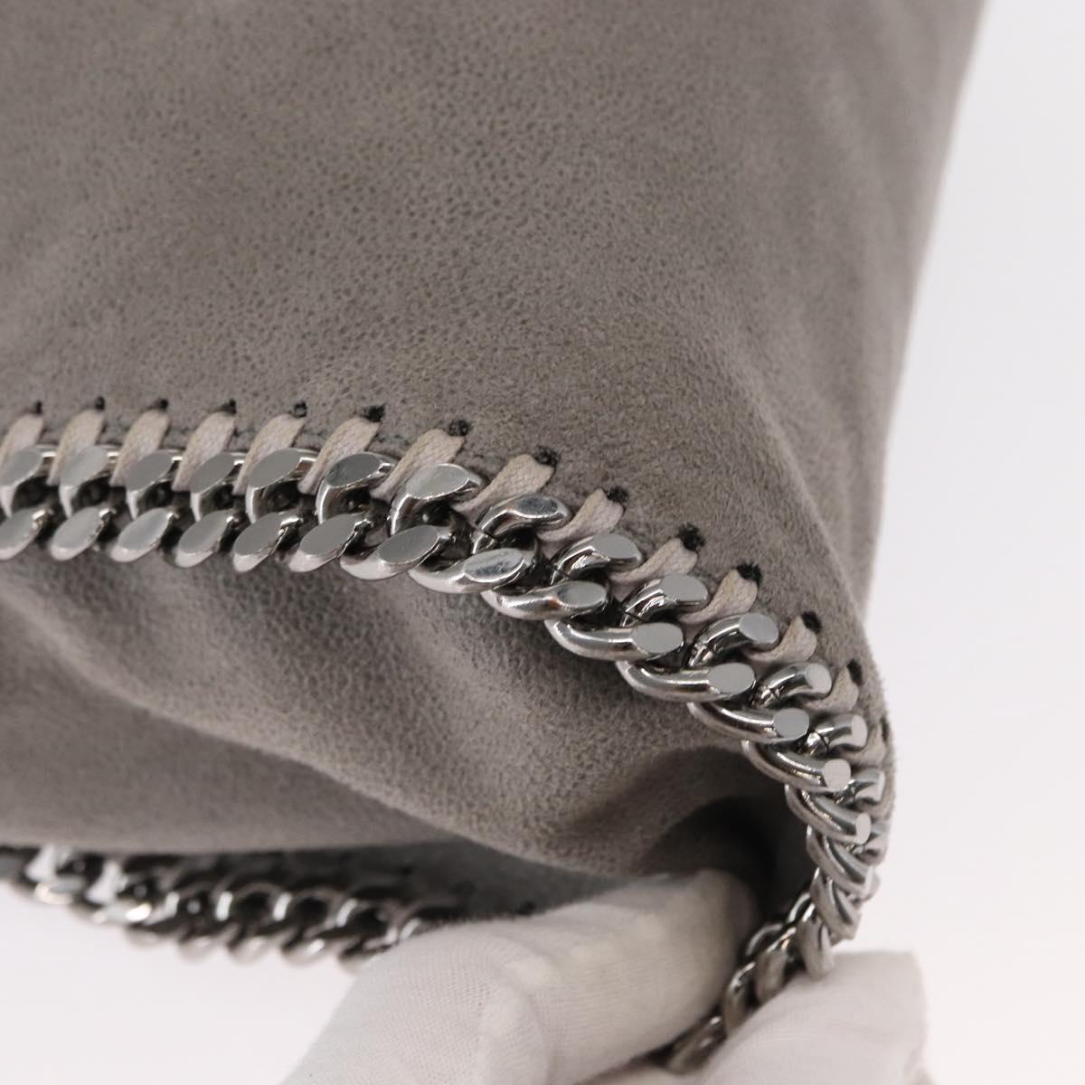 Stella MacCartney Chain Falabella Bag polyester Gray Silver 371223 Auth am9648