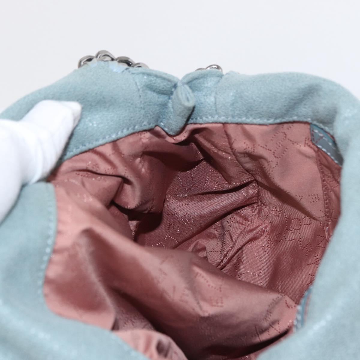 Stella MacCartney Falabella Chain Bag Suede Light Blue Silver 371223 Auth am9649