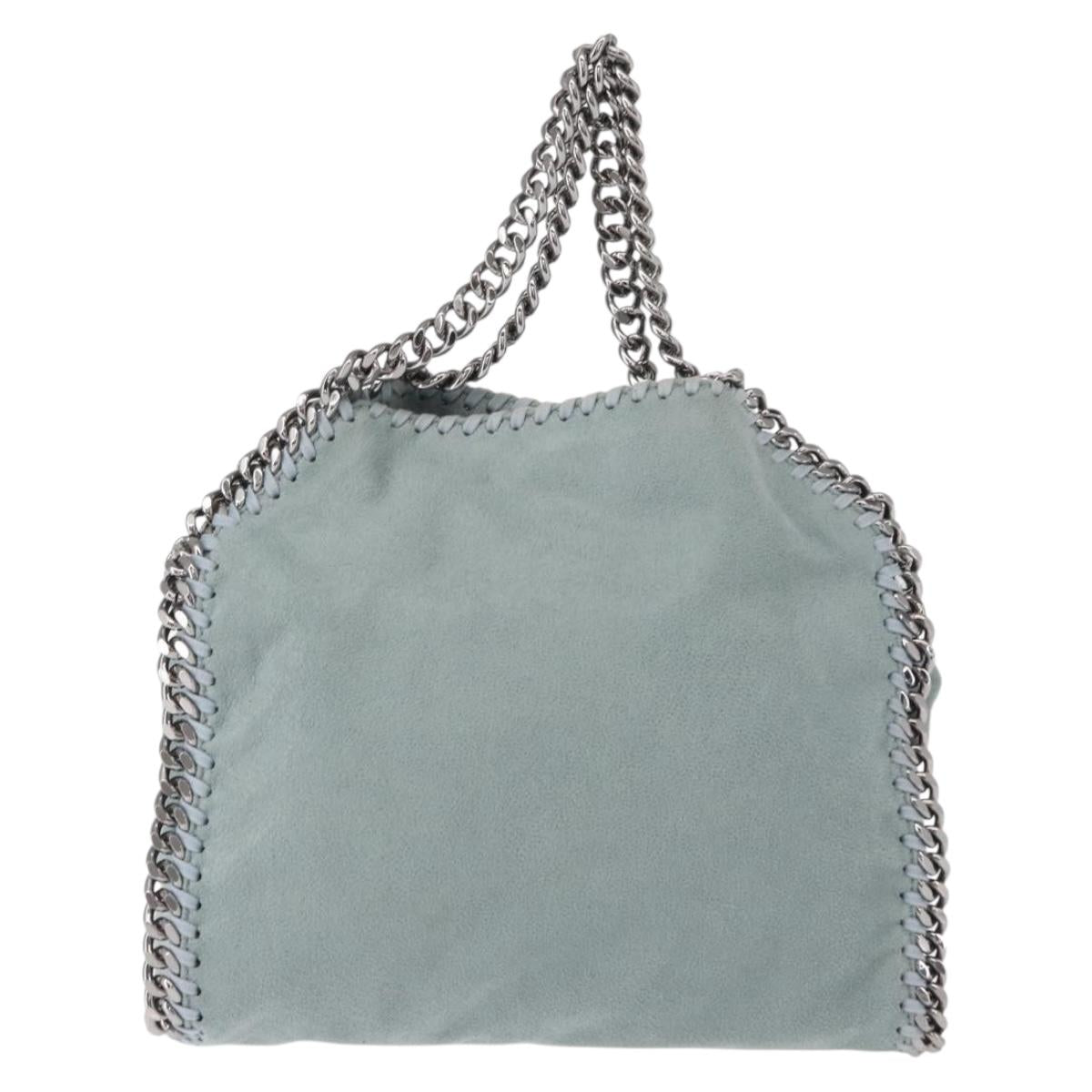 Stella MacCartney Falabella Chain Bag Suede Light Blue Silver 371223 Auth am9649