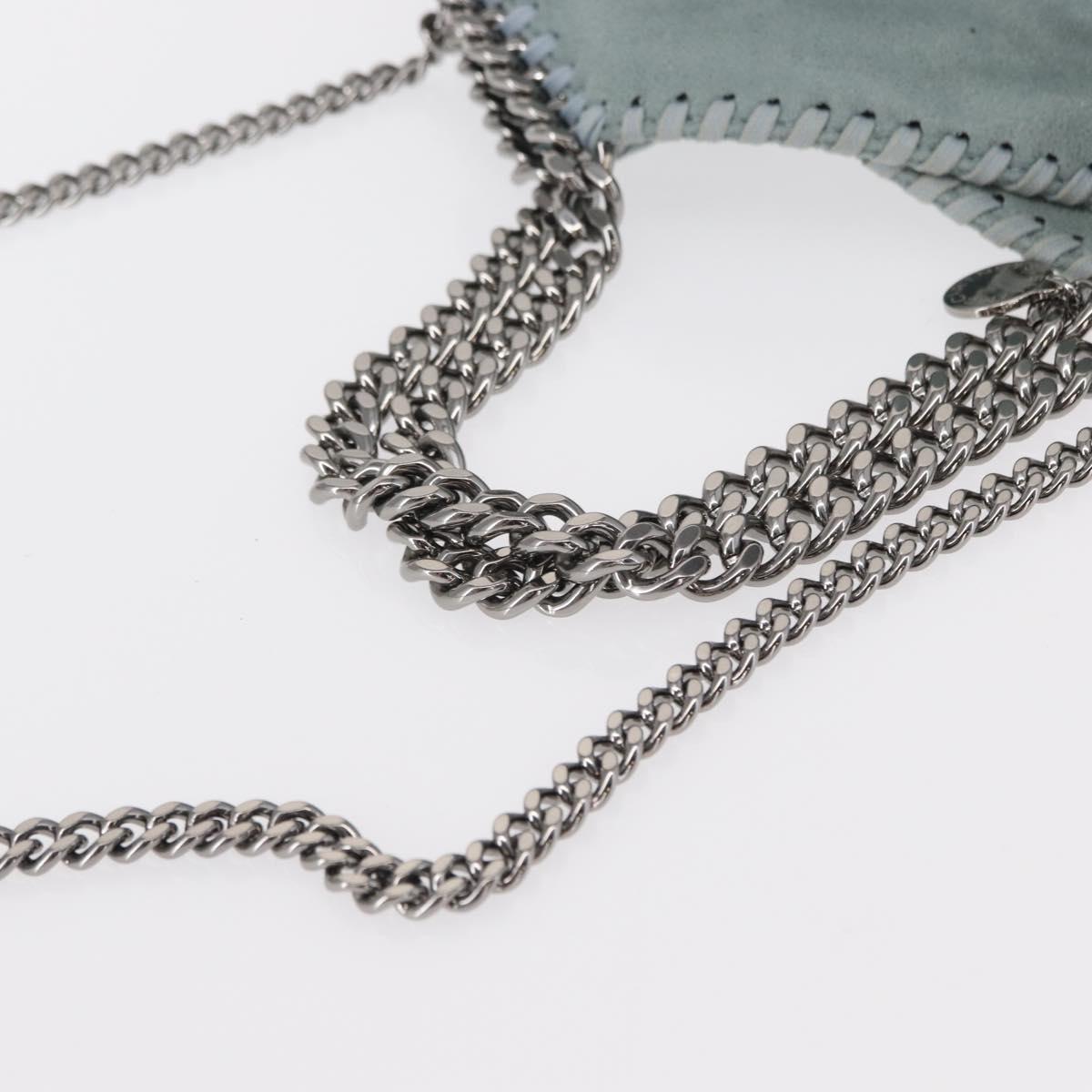 Stella MacCartney Falabella Chain Bag Suede Light Blue Silver 371223 Auth am9649