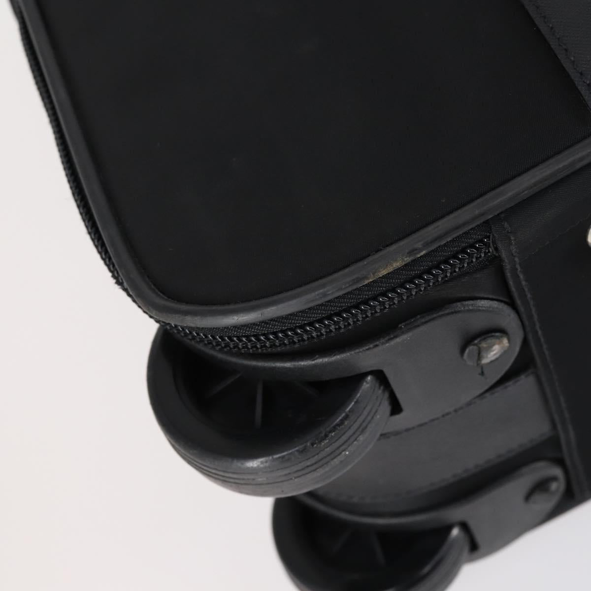 PRADA Trunk Nylon Black Silver Auth am9650