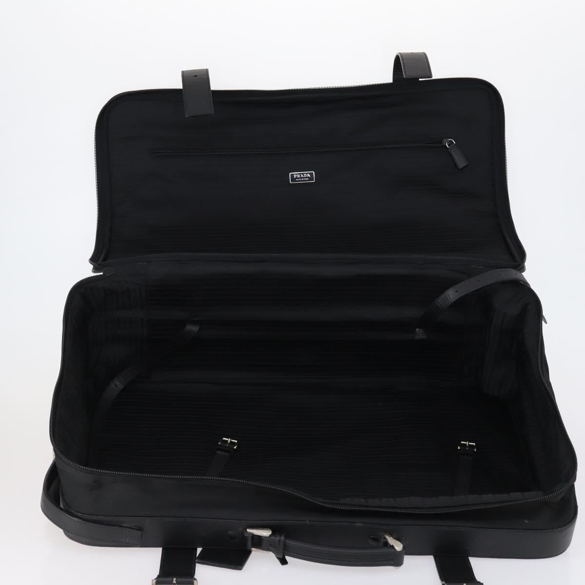 PRADA Trunk Nylon Black Silver Auth am9650