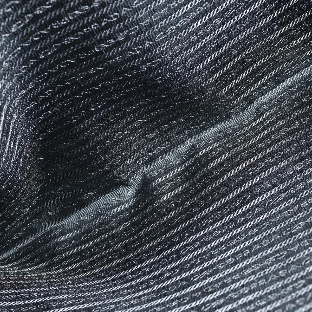 PRADA Trunk Nylon Black Silver Auth am9650