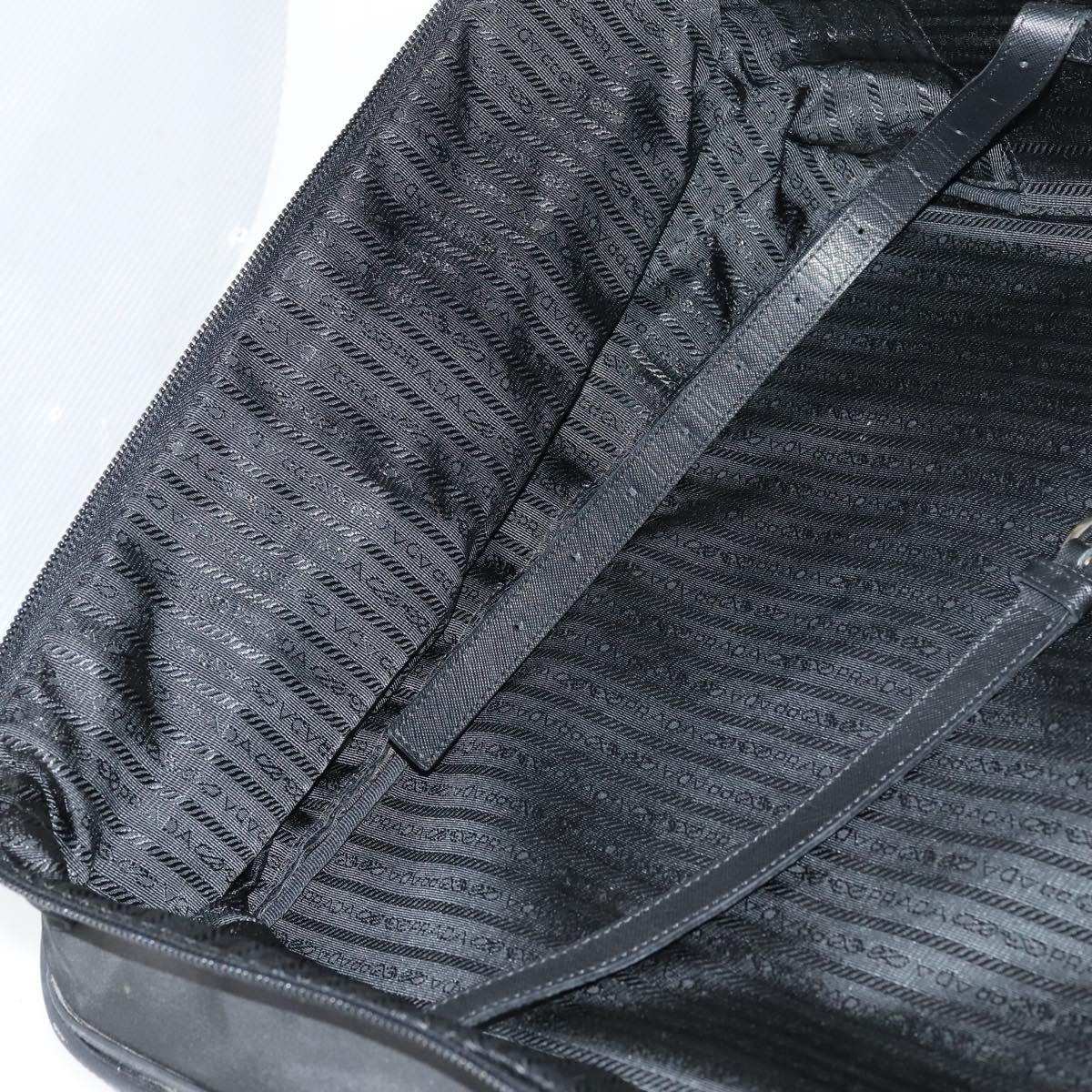PRADA Trunk Nylon Black Silver Auth am9650