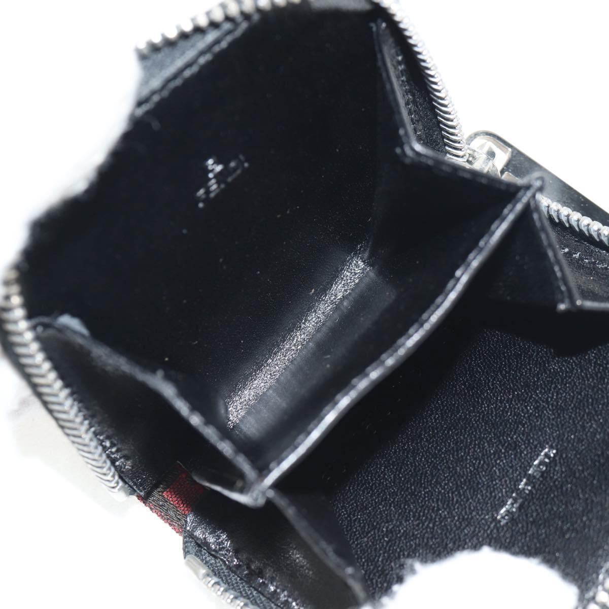 FENDI Zucchino Canvas Coin Purse Red Silver Auth am9652A