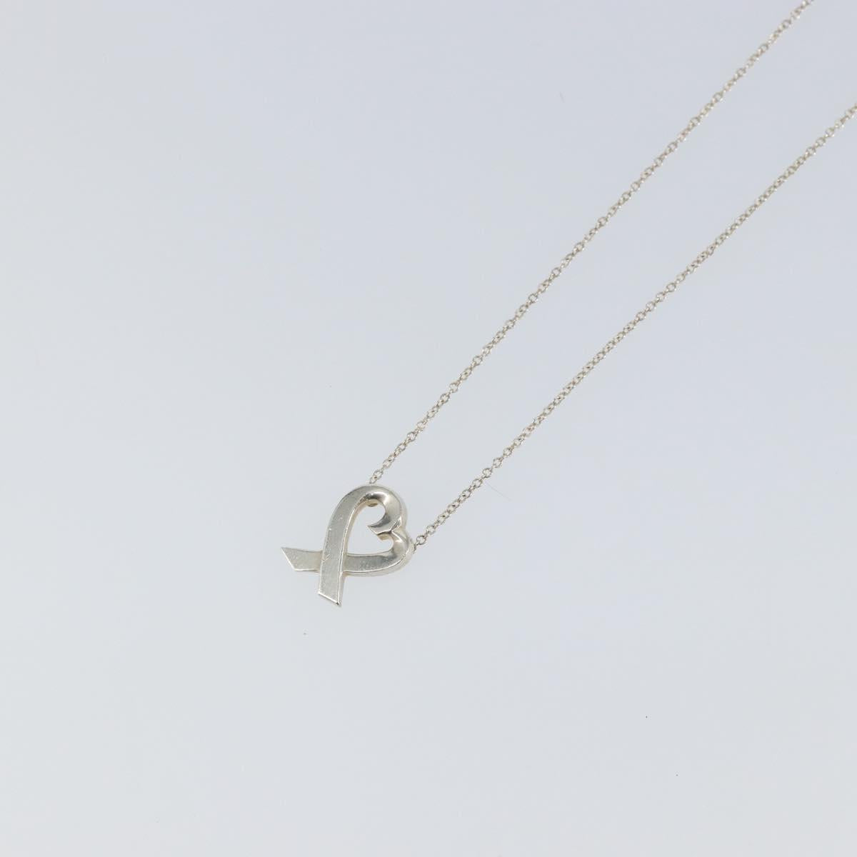 TIFFANY&Co. Loving Heart Necklace Ag925 Silver Auth am9653