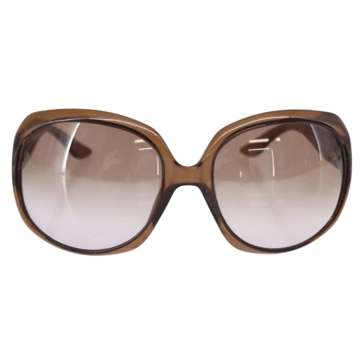 Christian Dior Glossy 1 Sunglasses plastic Brown Auth am9655