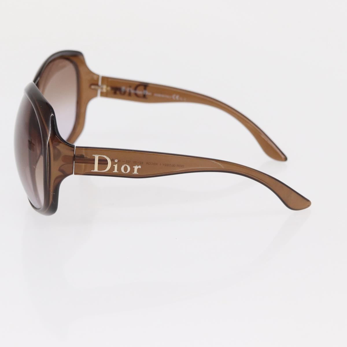 Christian Dior Glossy 1 Sunglasses plastic Brown Auth am9655