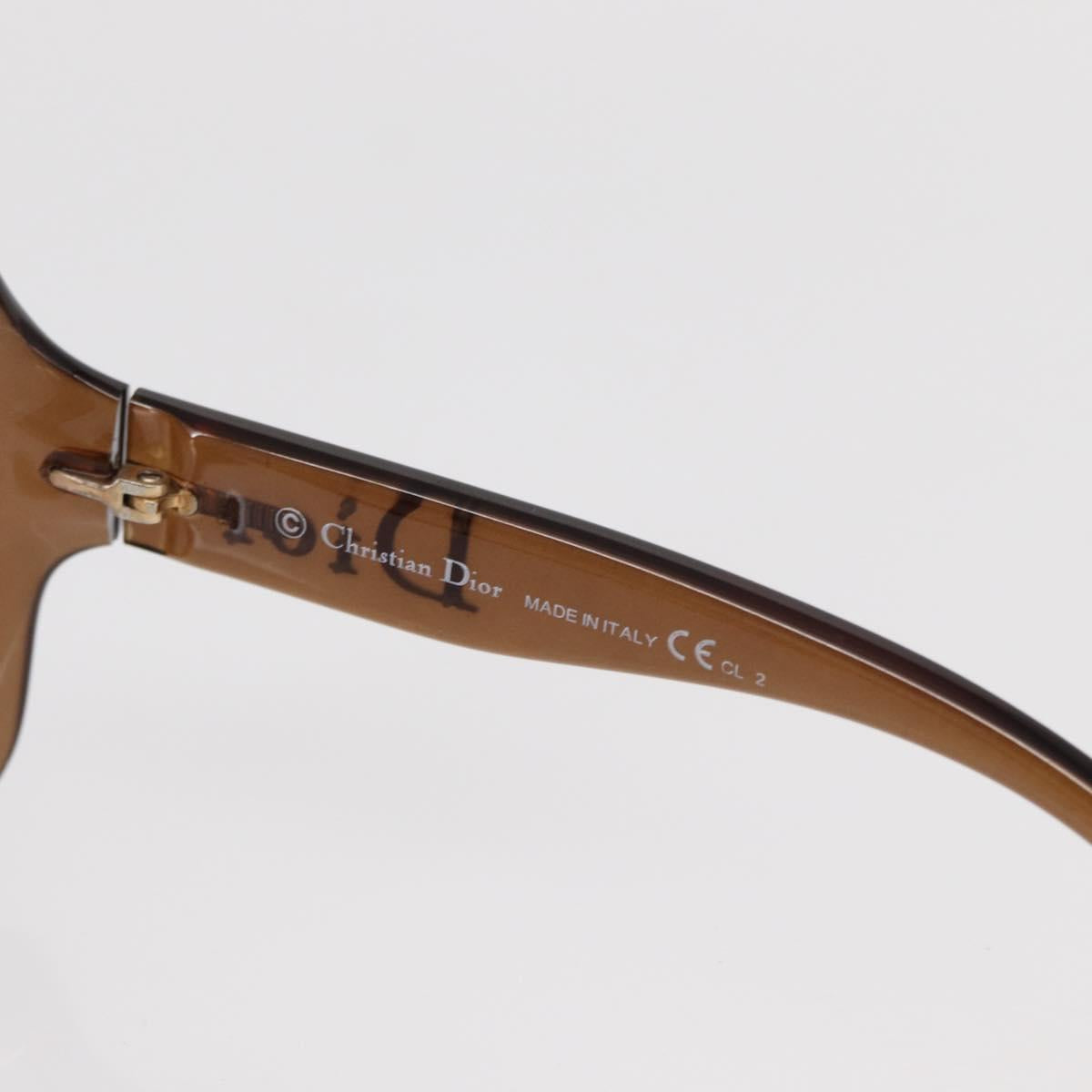 Christian Dior Glossy 1 Sunglasses plastic Brown Auth am9655