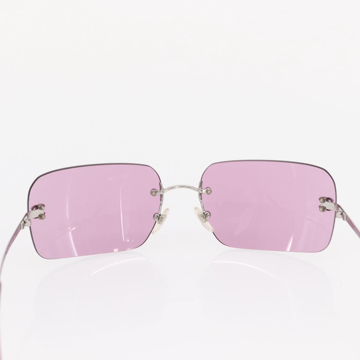 CHANEL COCO Mark Sunglasses metal Pink CC Auth am9657