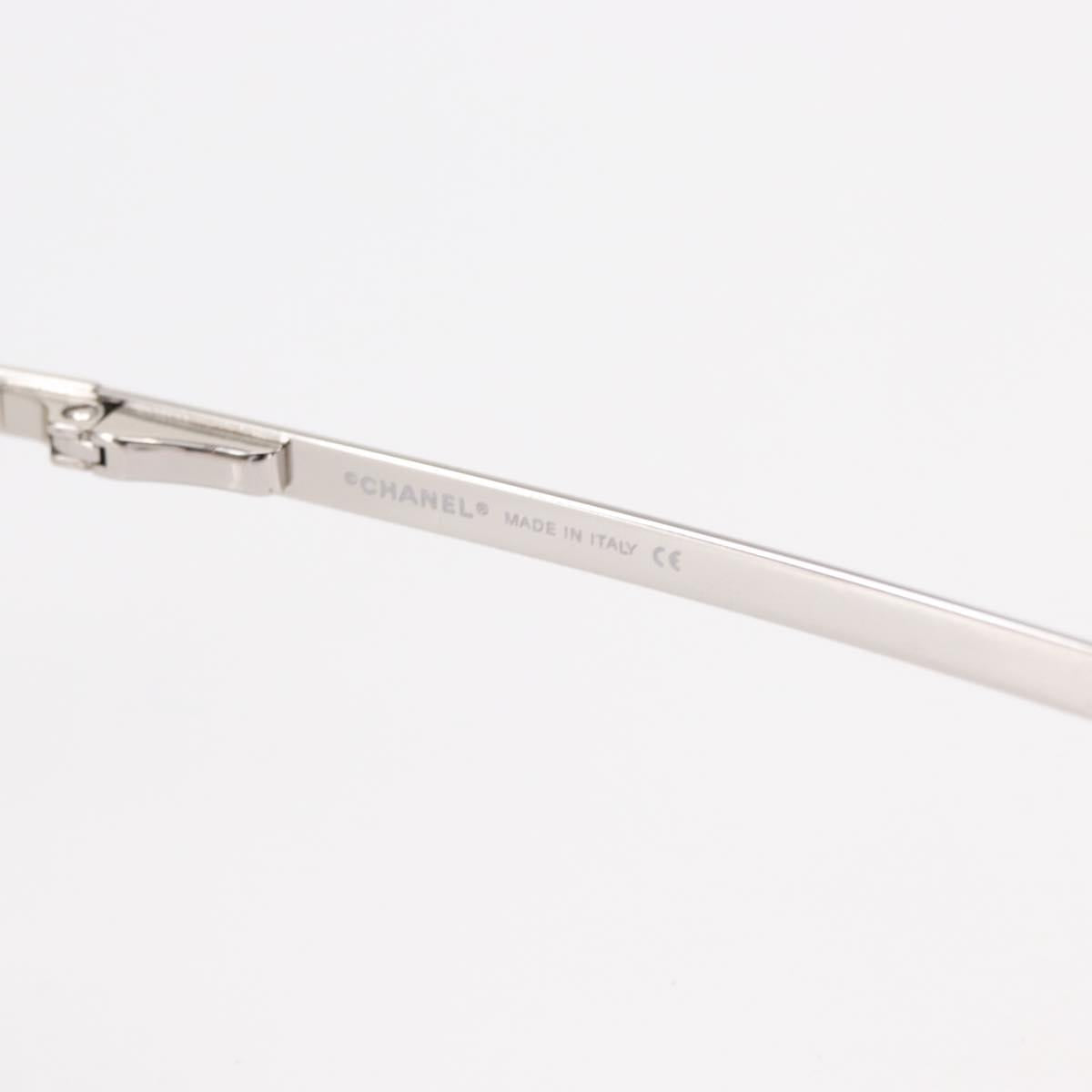 CHANEL COCO Mark Sunglasses metal Silver CC Auth am9658V