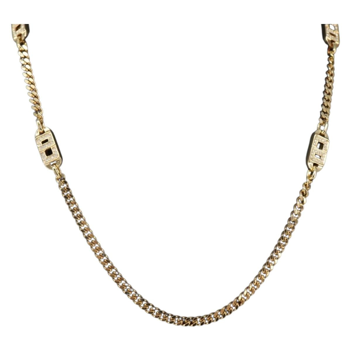 Christian Dior Necklace metal Gold Auth am9663