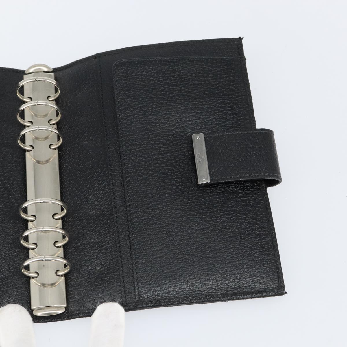 GUCCI GG Canvas Agenda Day Planner Cover Black 115241 Auth am9669