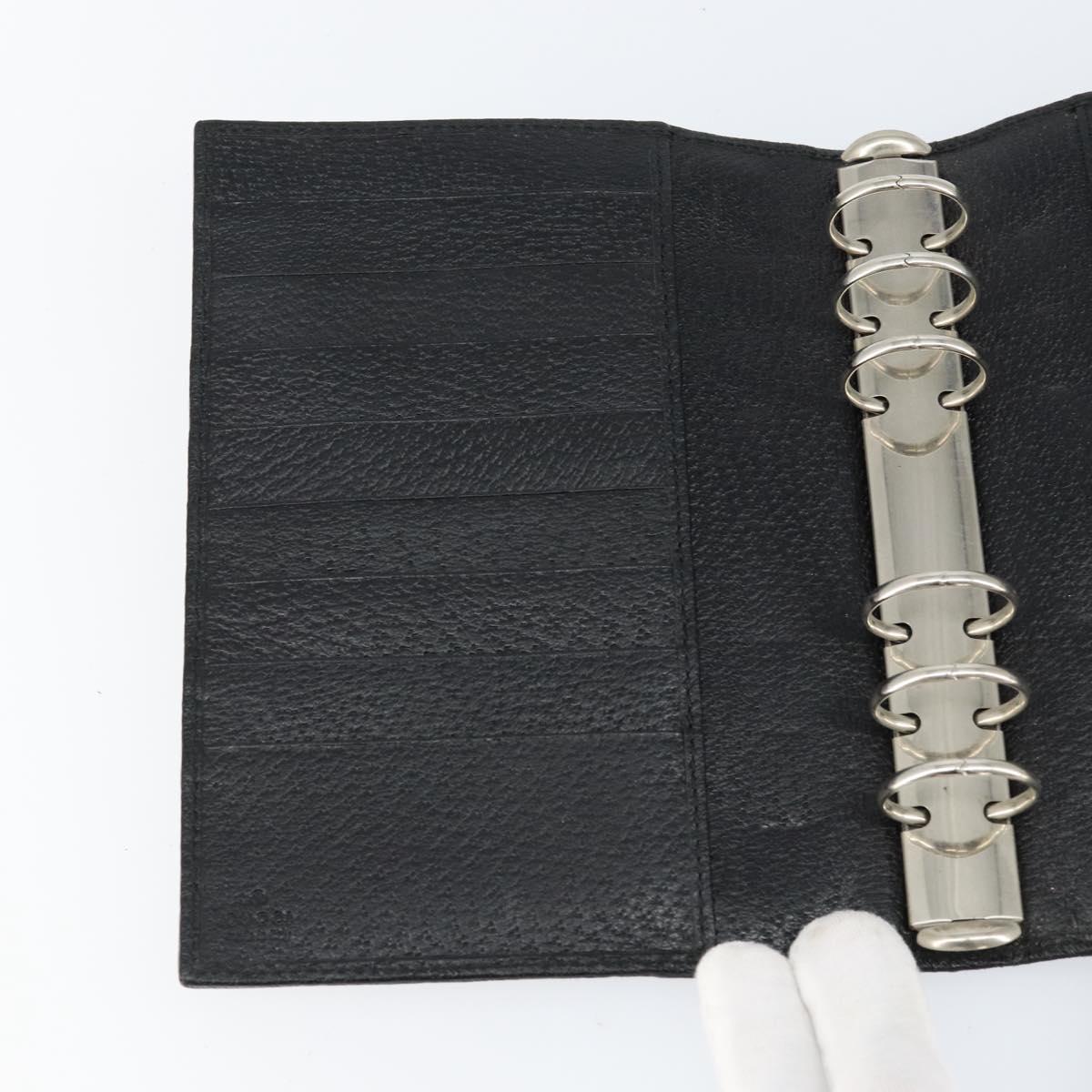 GUCCI GG Canvas Agenda Day Planner Cover Black 115241 Auth am9669