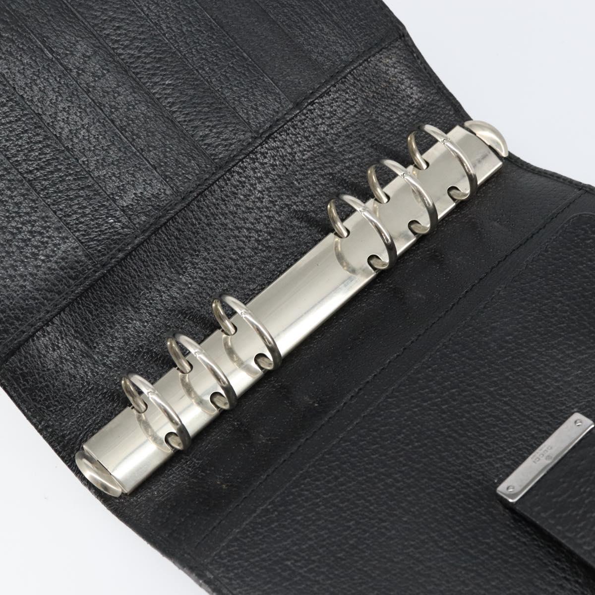 GUCCI GG Canvas Agenda Day Planner Cover Black 115241 Auth am9669