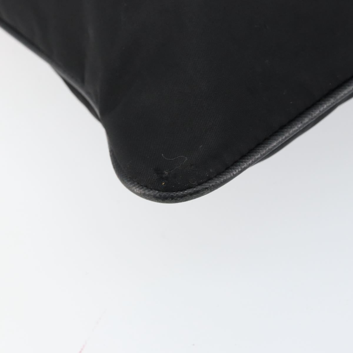 PRADA Shoulder Bag Nylon Black Gold Auth am9670