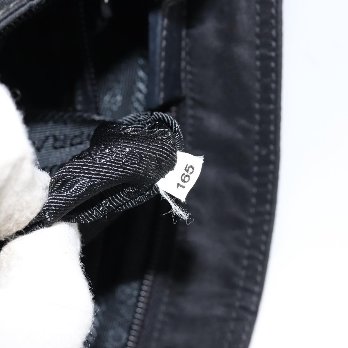 PRADA Shoulder Bag Nylon Black Gold Auth am9670