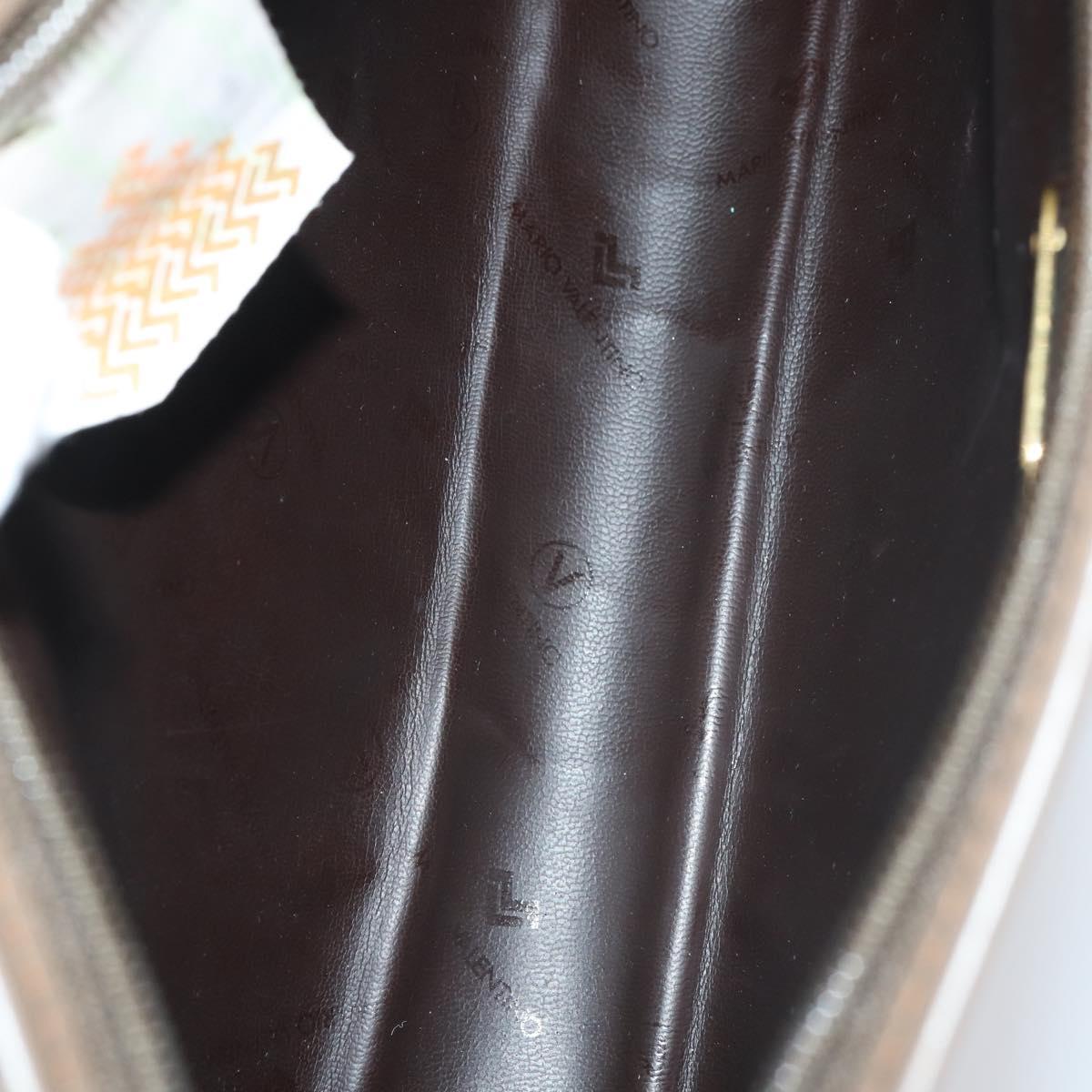 VALENTINO Clutch Bag PVC 3 Set Brown Beige Auth am9678