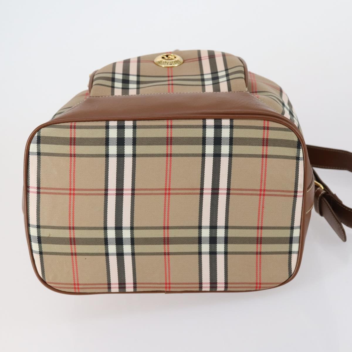 VALENTINO Clutch Bag PVC 3 Set Brown Beige Auth am9678