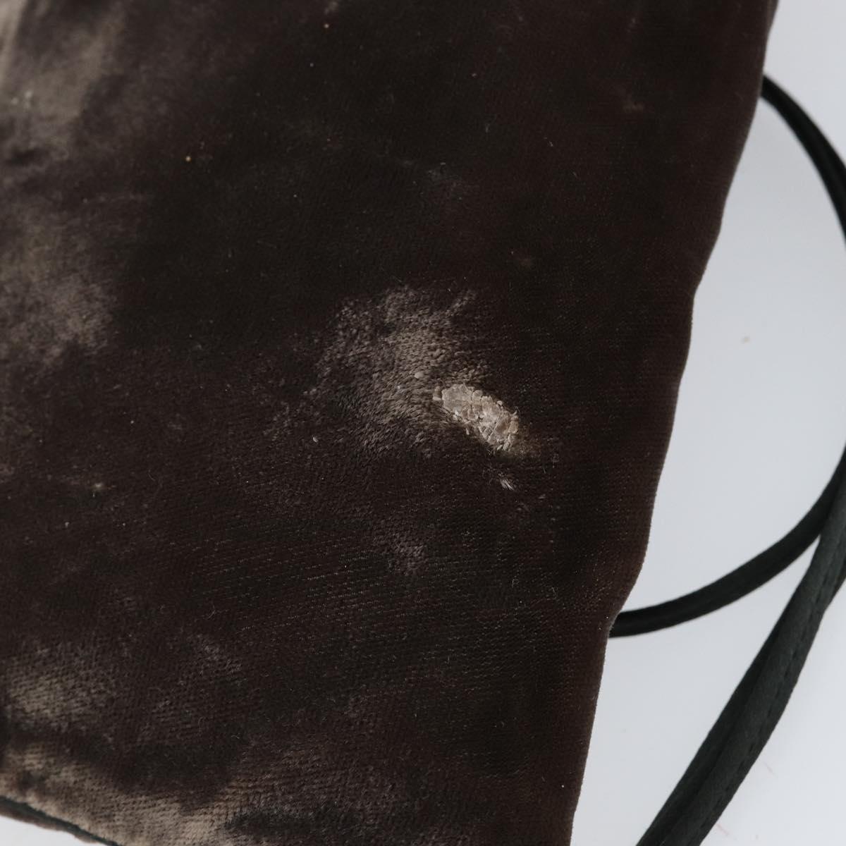 PRADA Shoulder Bag Velor Brown Auth am9681