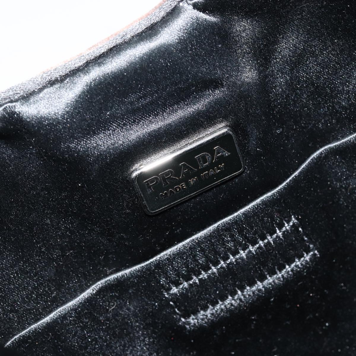 PRADA Shoulder Bag Velor Brown Auth am9681