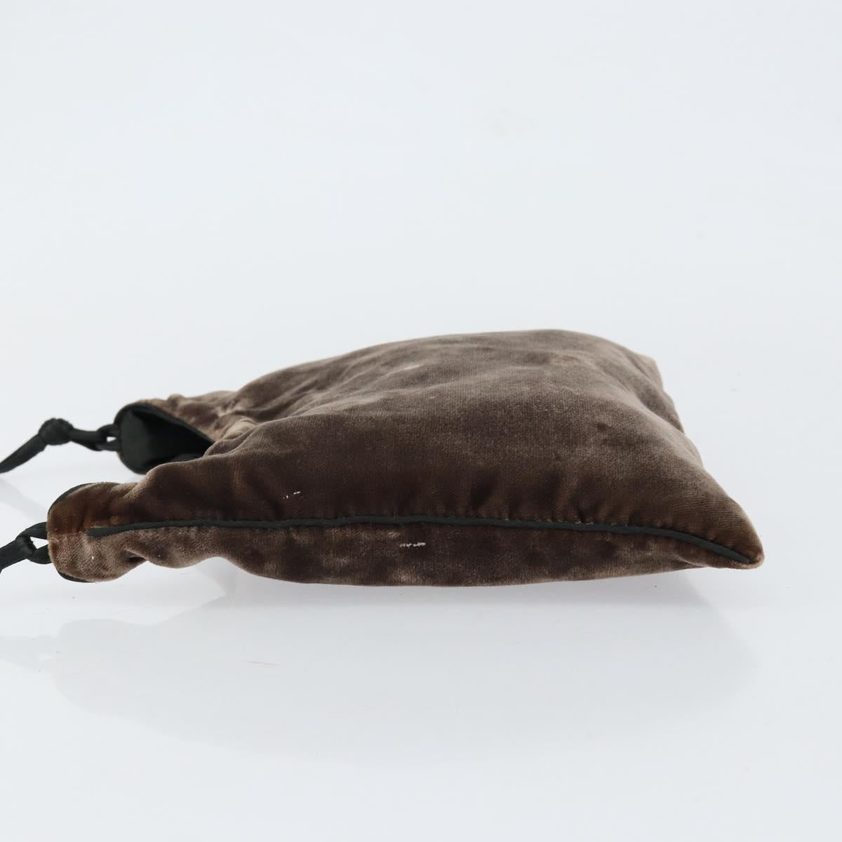 PRADA Shoulder Bag Velor Brown Auth am9681