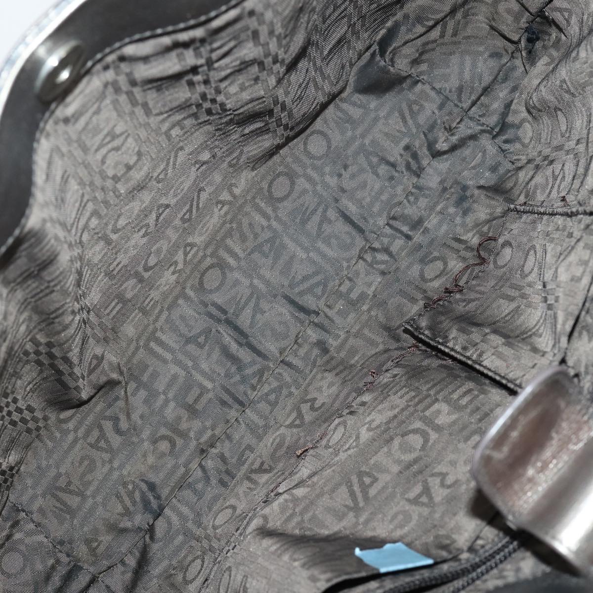 Salvatore Ferragamo Shoulder Bag Leather 3 Set Bordeaux Silver beige Auth am9685