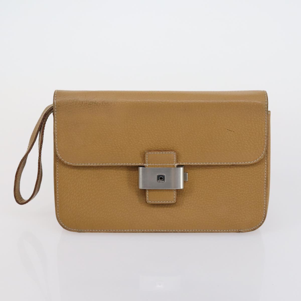 Salvatore Ferragamo Shoulder Bag Leather 3 Set Bordeaux Silver beige Auth am9685