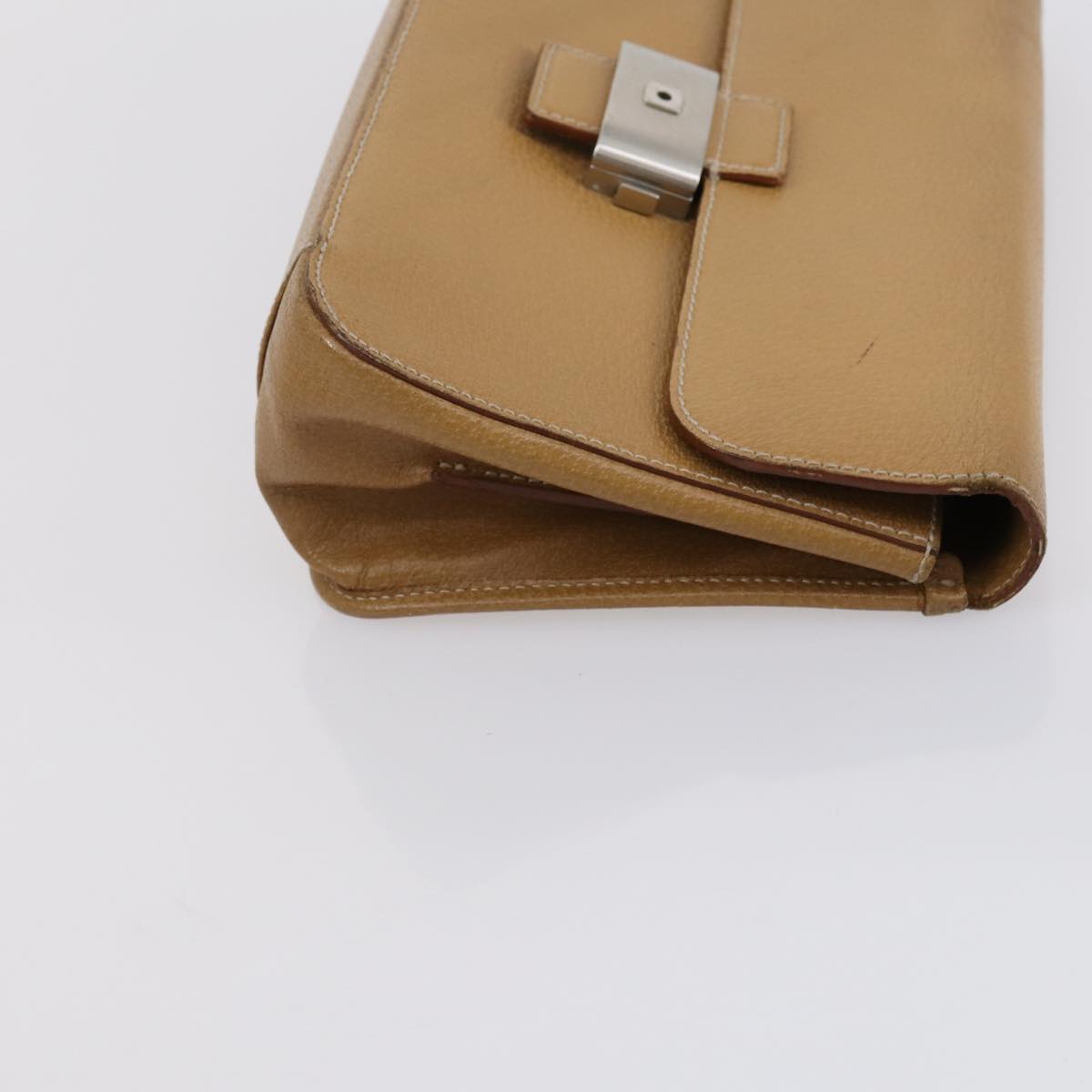 Salvatore Ferragamo Shoulder Bag Leather 3 Set Bordeaux Silver beige Auth am9685