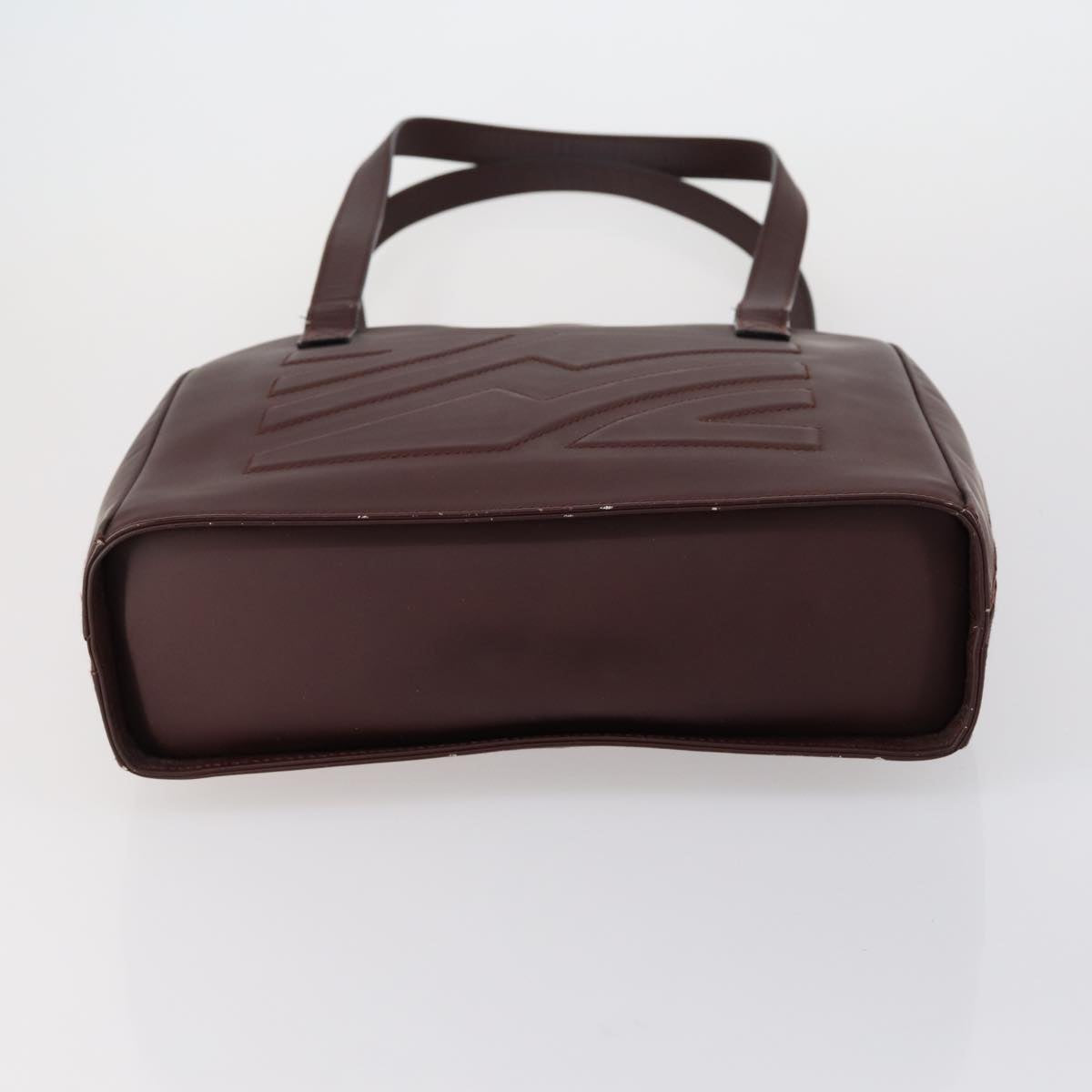 Salvatore Ferragamo Shoulder Bag Leather 3 Set Bordeaux Silver beige Auth am9685