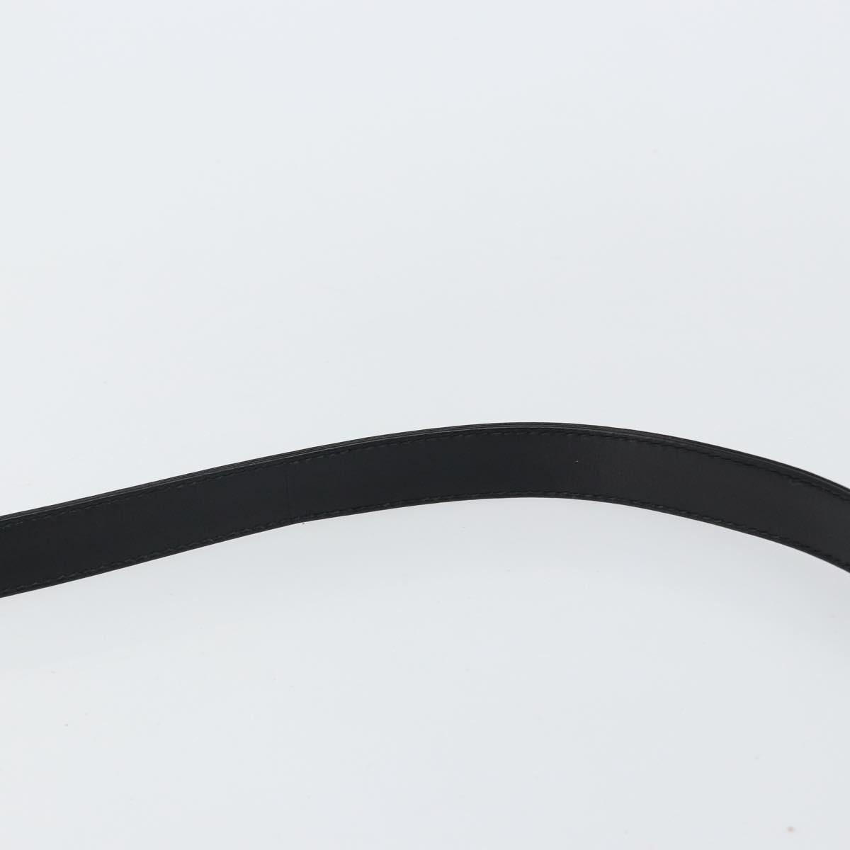 GUCCI Shoulder Bag Leather Black Gold Auth am9688