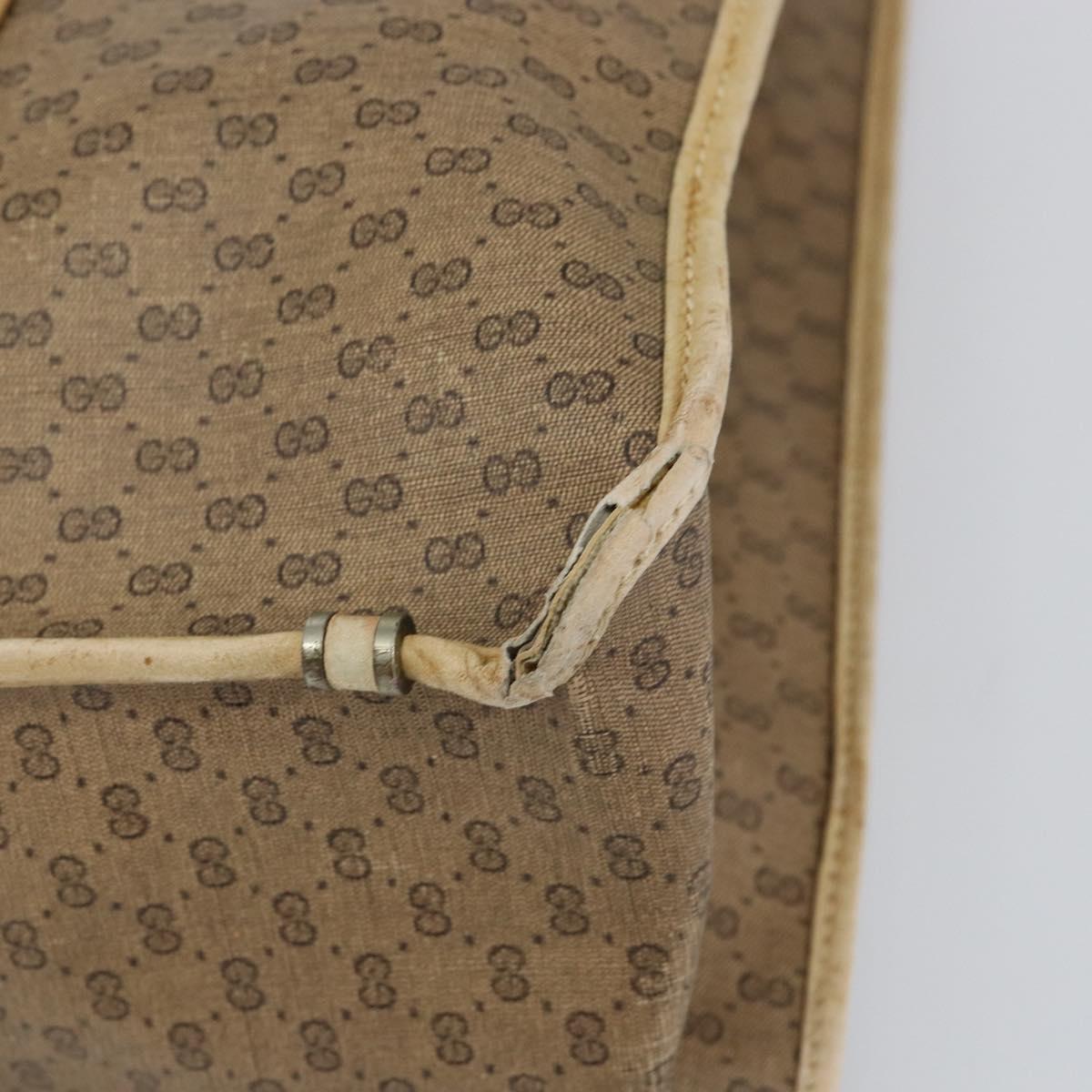 GUCCI Micro GG Supreme Tote Bag PVC Beige Gold Auth am9689