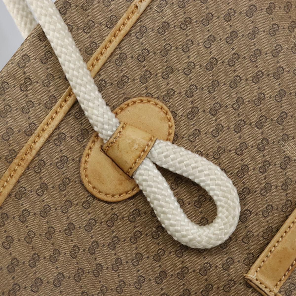 GUCCI Micro GG Supreme Tote Bag PVC Beige Gold Auth am9689