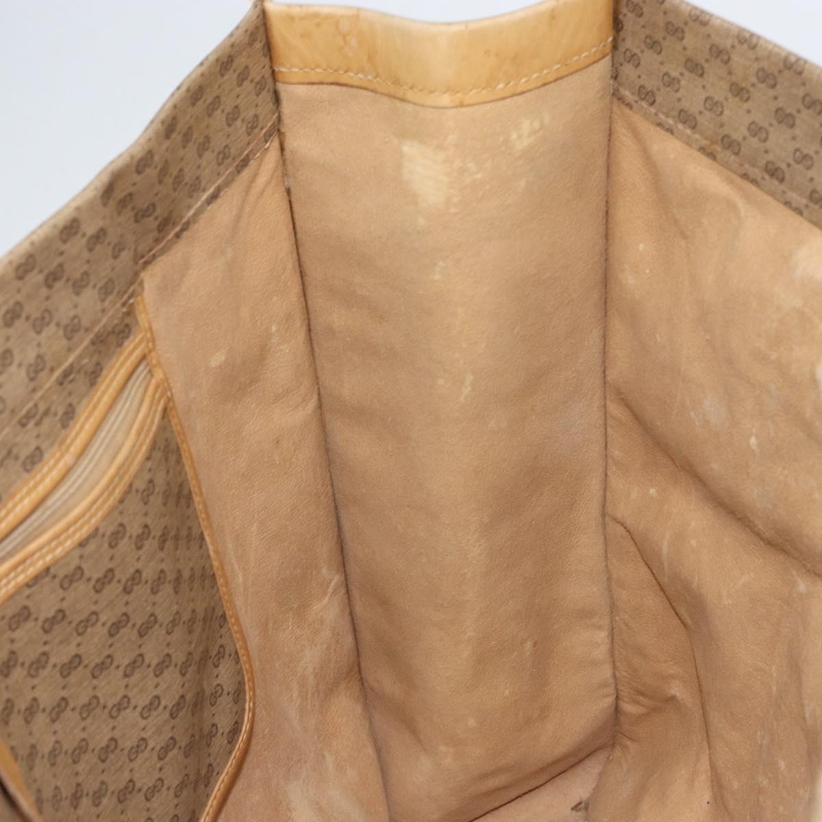 GUCCI Micro GG Supreme Tote Bag PVC Beige Gold Auth am9689