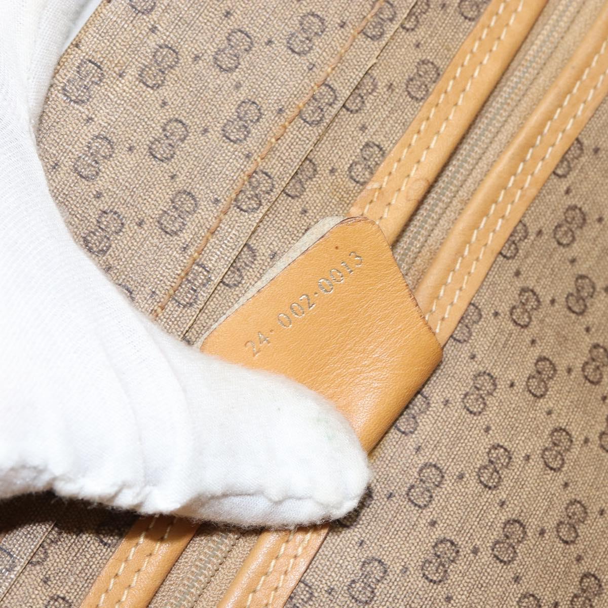 GUCCI Micro GG Supreme Tote Bag PVC Beige Gold Auth am9689