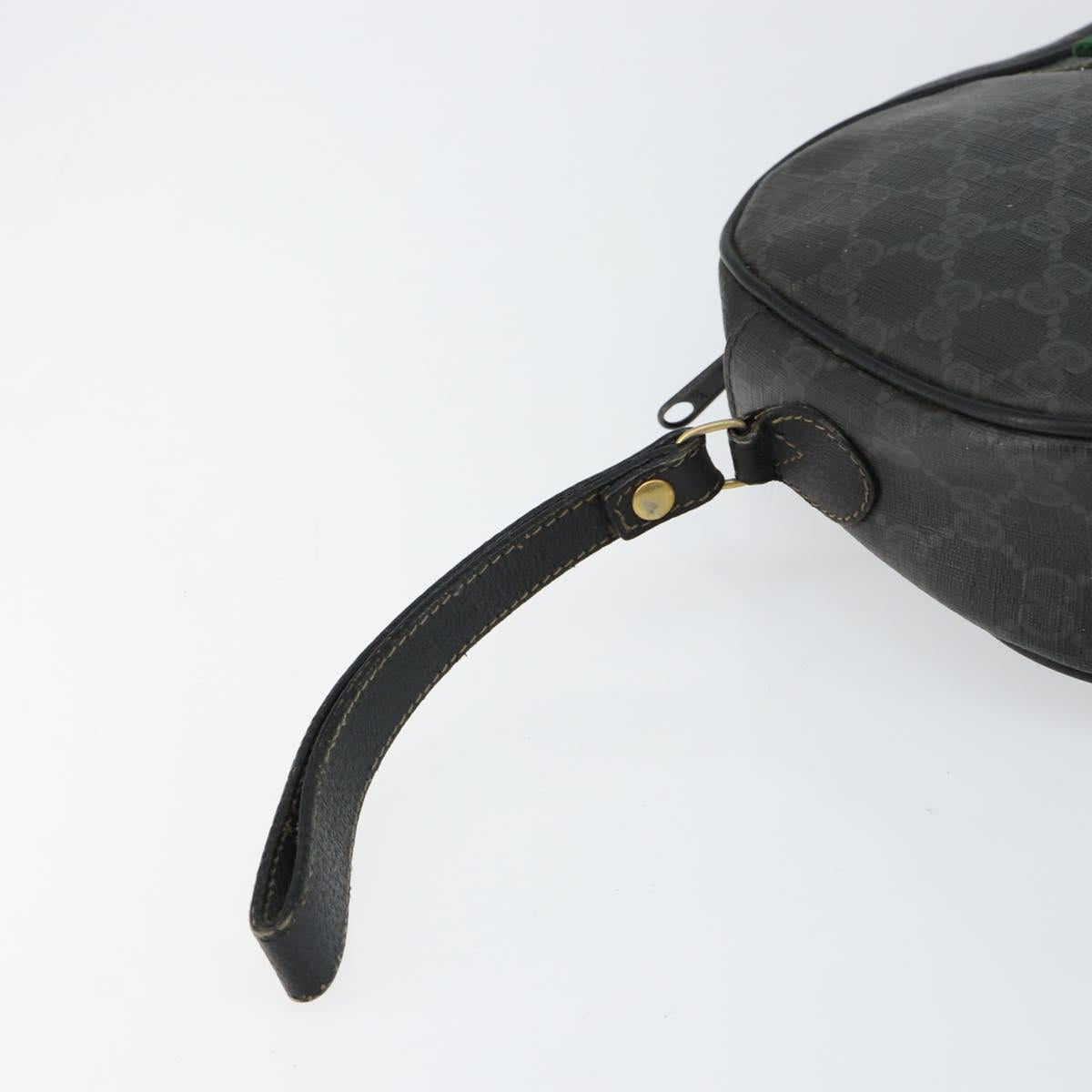 GUCCI GG Supreme Web Sherry Line Clutch Bag Black Gold 156 01 034 Auth am9691