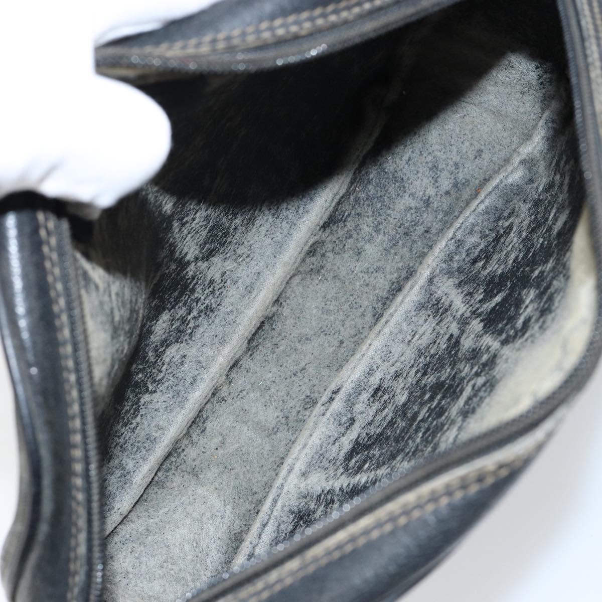 GUCCI GG Supreme Web Sherry Line Clutch Bag Black Gold 156 01 034 Auth am9691