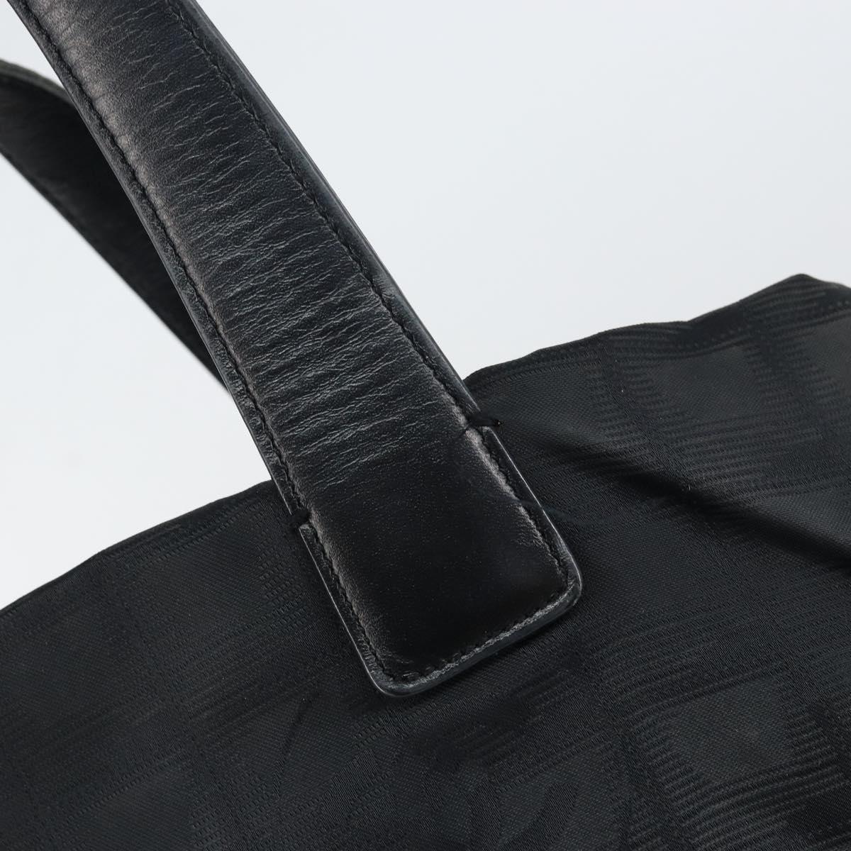 CHANEL New Travel Line Tote Bag Nylon Black gold CC Auth am9694