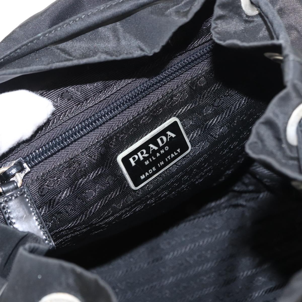 PRADA Backpack Nylon Black Silver Auth am9697