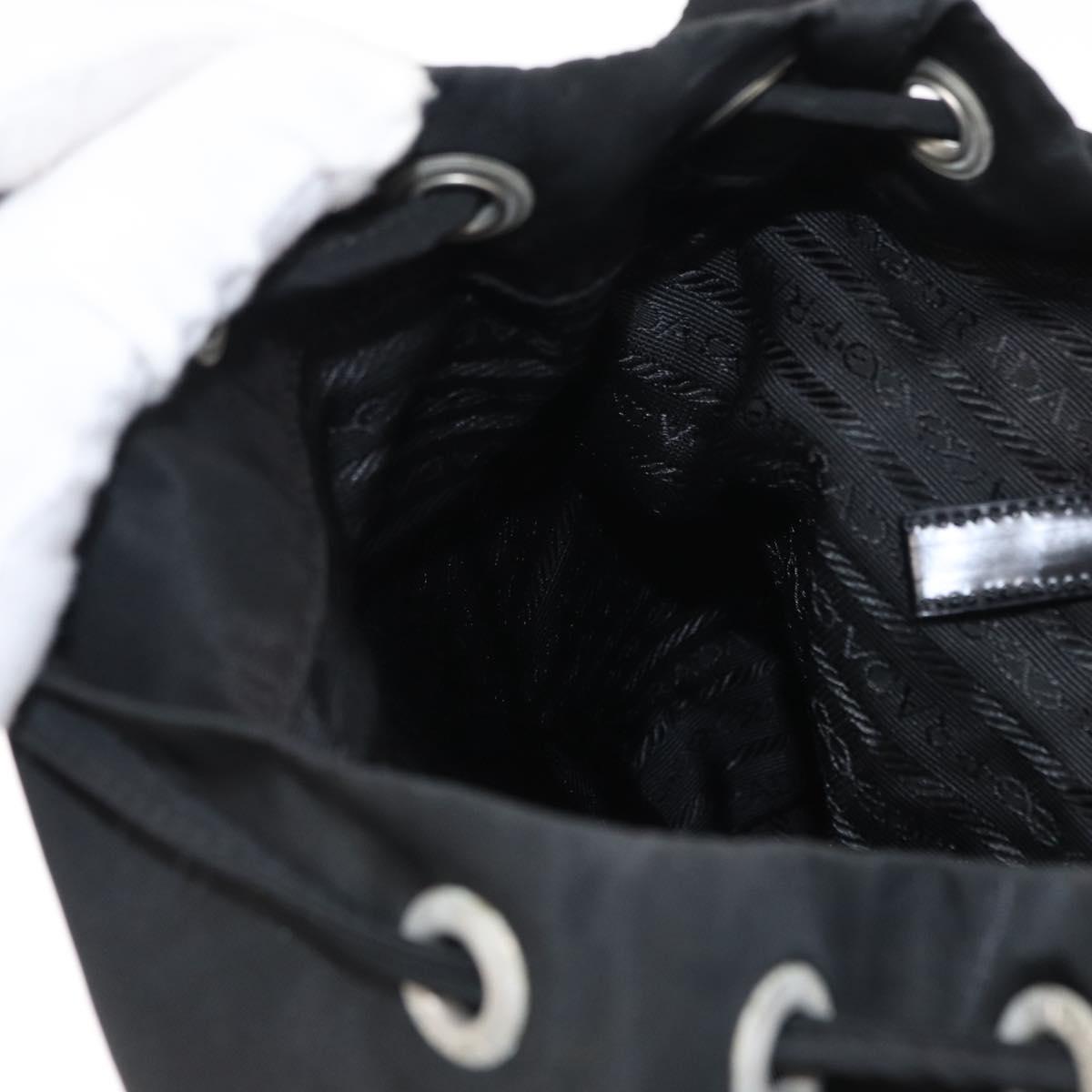 PRADA Backpack Nylon Black Silver Auth am9697