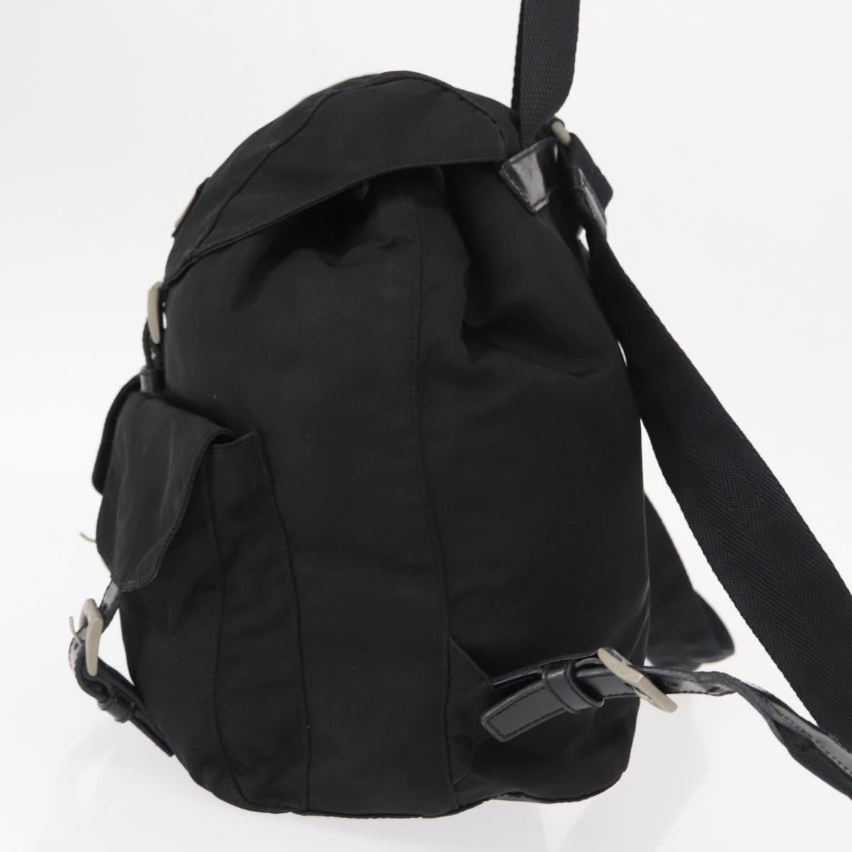 PRADA Backpack Nylon Black Silver Auth am9697