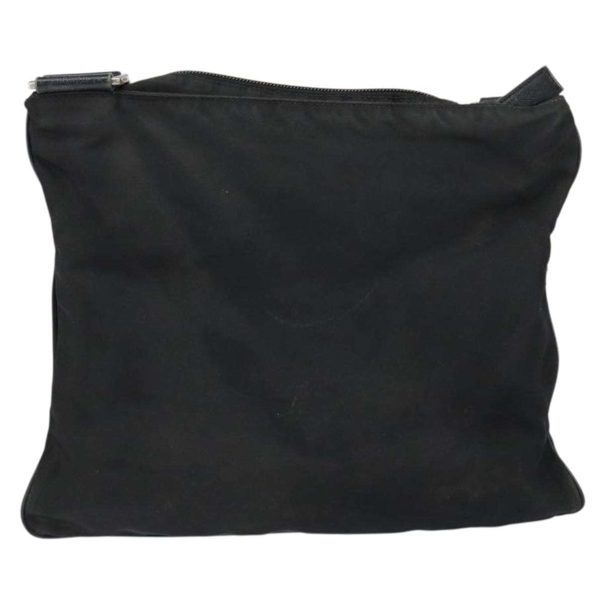 PRADA Shoulder Bag Nylon Black Silver Auth am9698