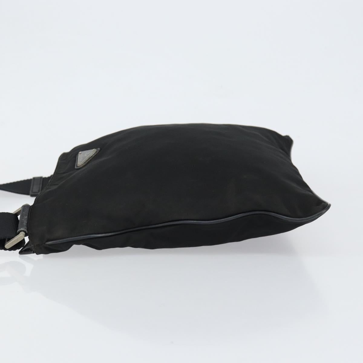 PRADA Shoulder Bag Nylon Black Silver Auth am9698