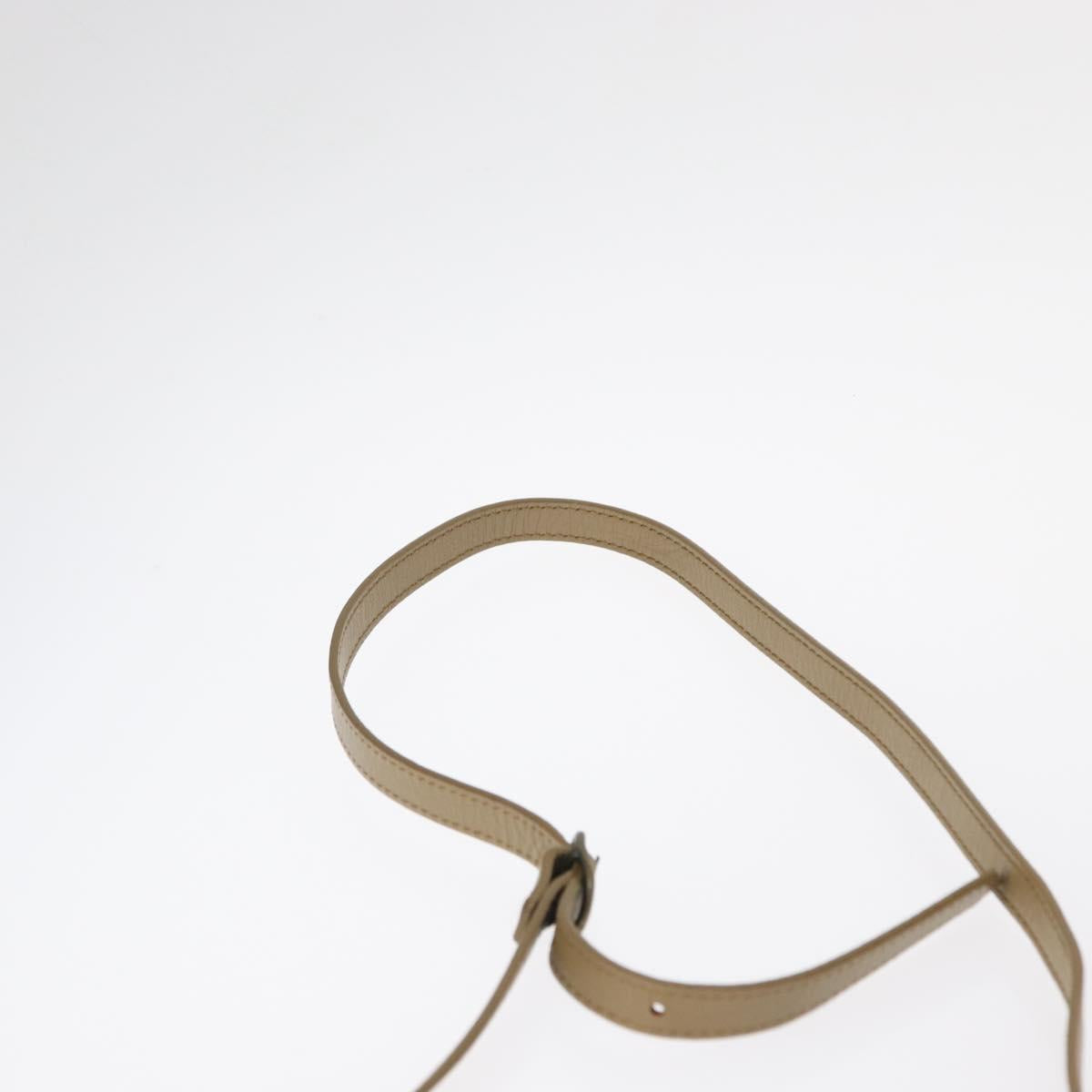 SAINT LAURENT Shoulder Bag PVC Leather Beige Auth am9701