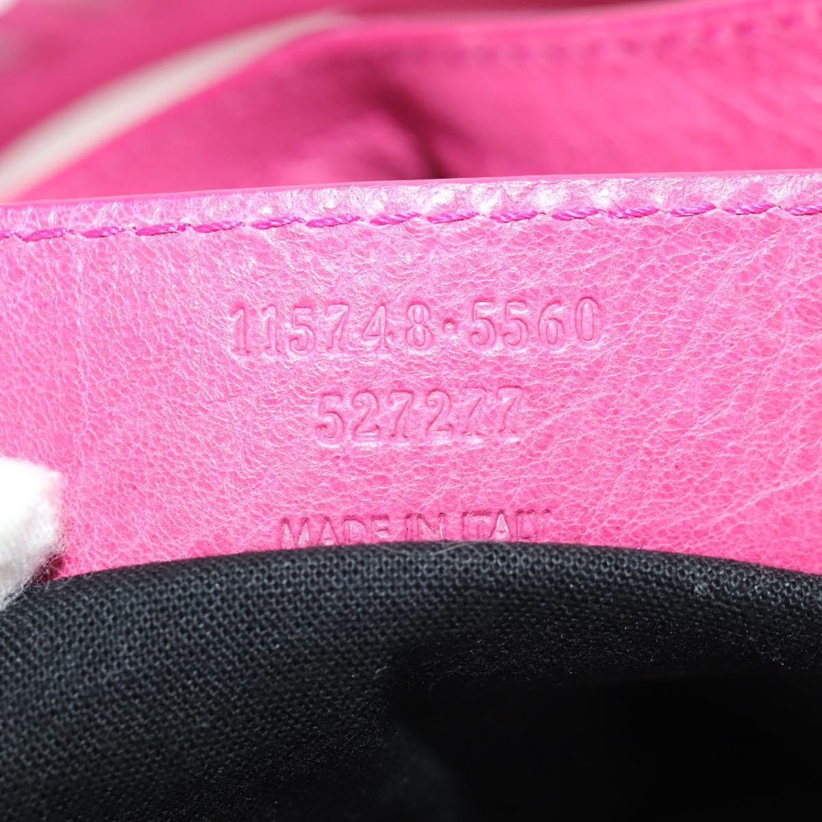 BALENCIAGA City Hand Bag Leather 2way Pink Silver 115748 Auth am9705V