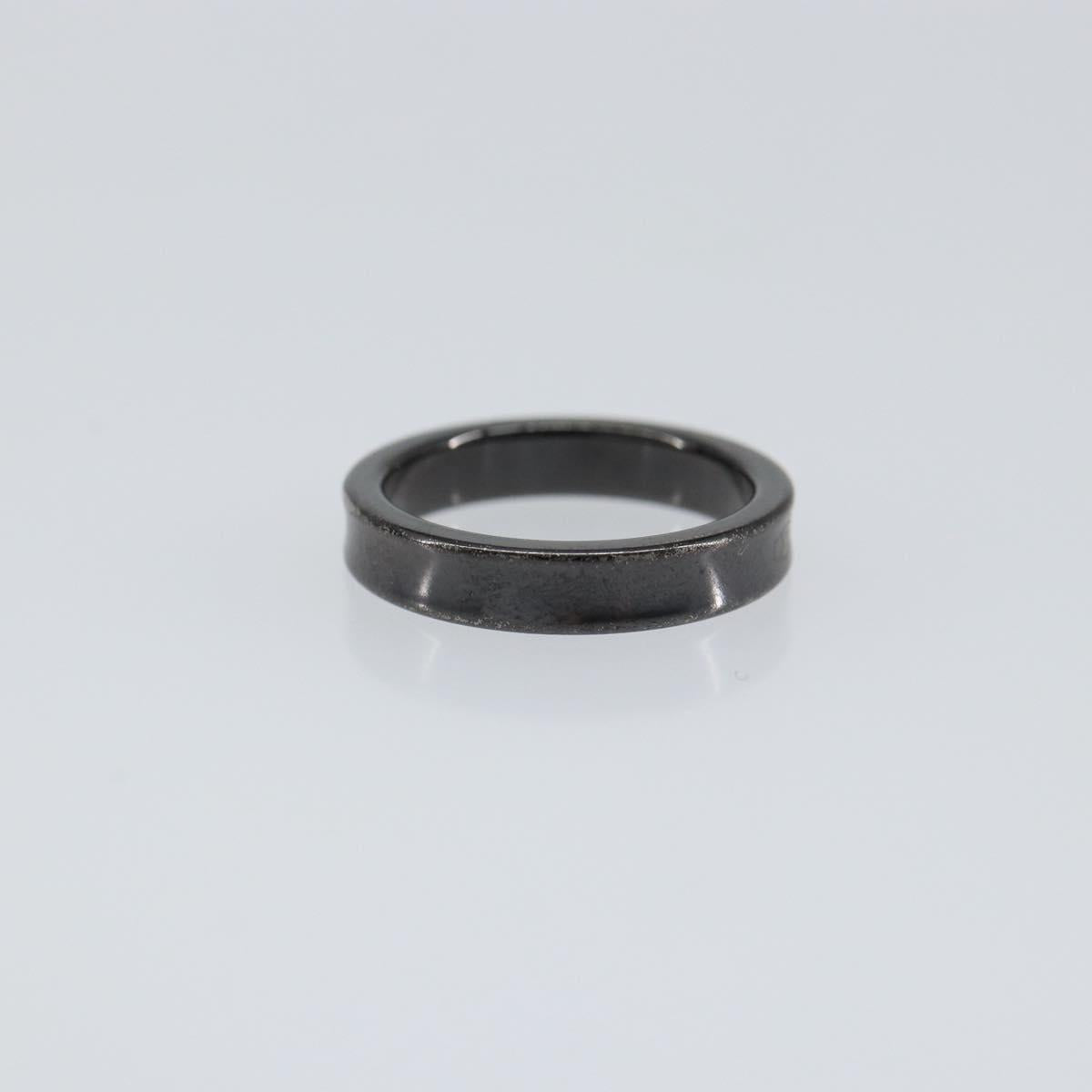 TIFFANY&Co. 1837 Narrow Ring Titanium Ring metal Black Auth am9716