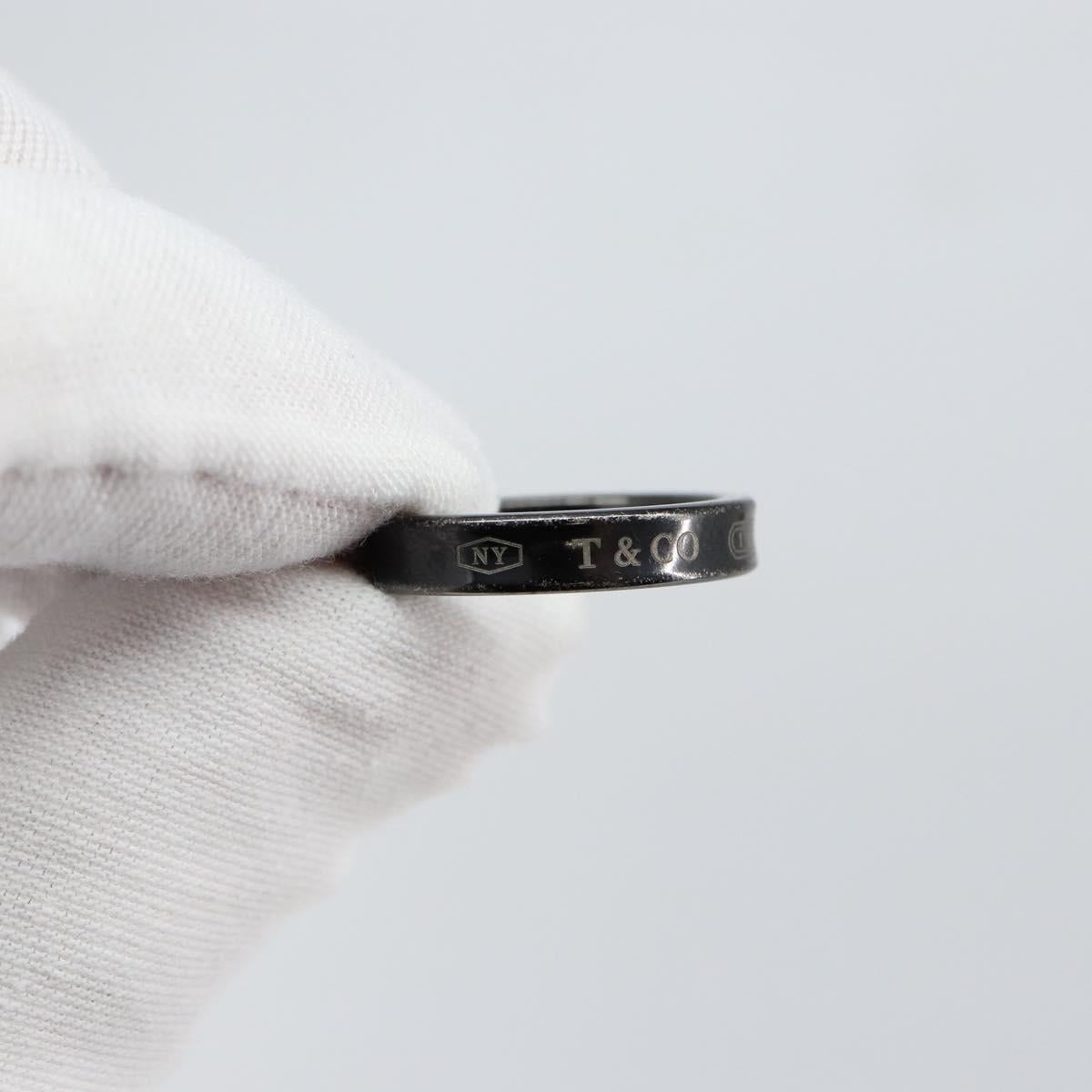 TIFFANY&Co. 1837 Narrow Ring Titanium Ring metal Black Auth am9716